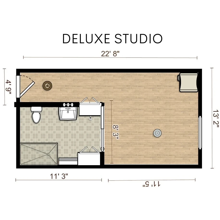 Parkside Assisted Living & Memory Care Deluxe Studio Floor Plan